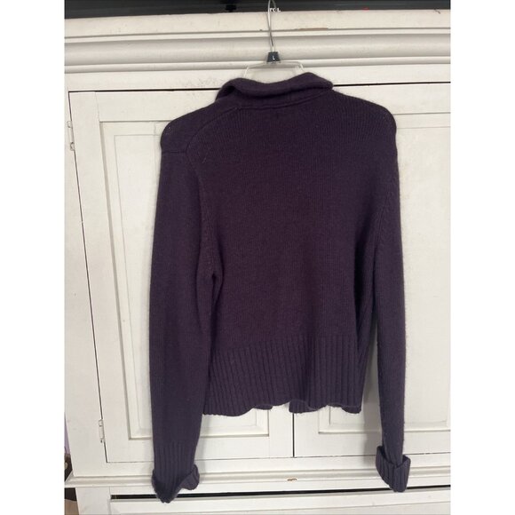 Cardigan Angora Wool blend Sweater size Large Ruffle Valerie Bertinelli - Picture 4 of 5